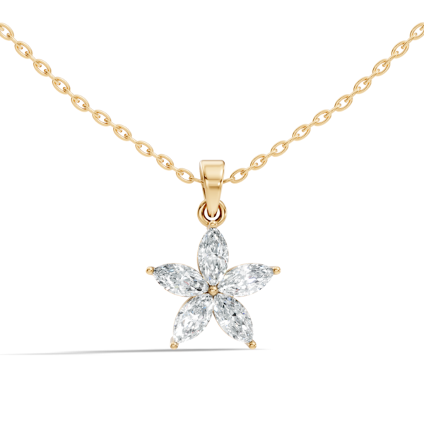 Golden Glimmer Drop Diamond Pendant